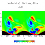 Vorticity fields from calculations of flow over a sand ripple