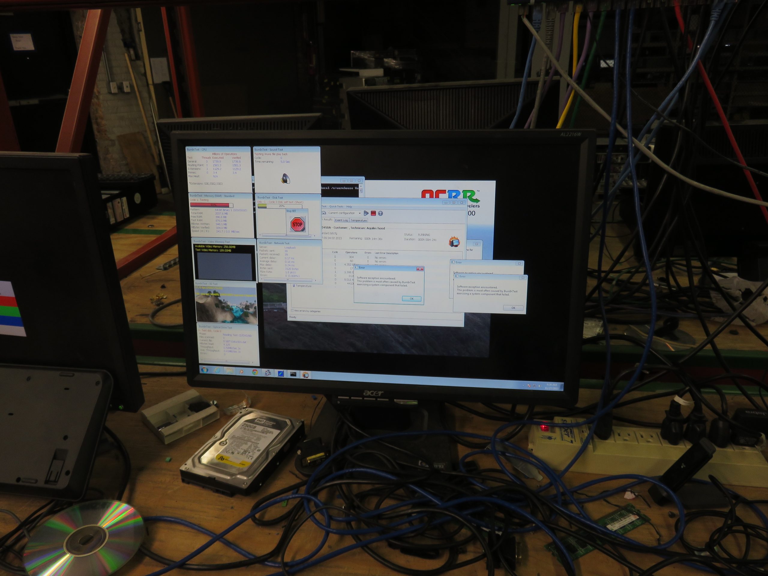 Computer monitor showing usage data