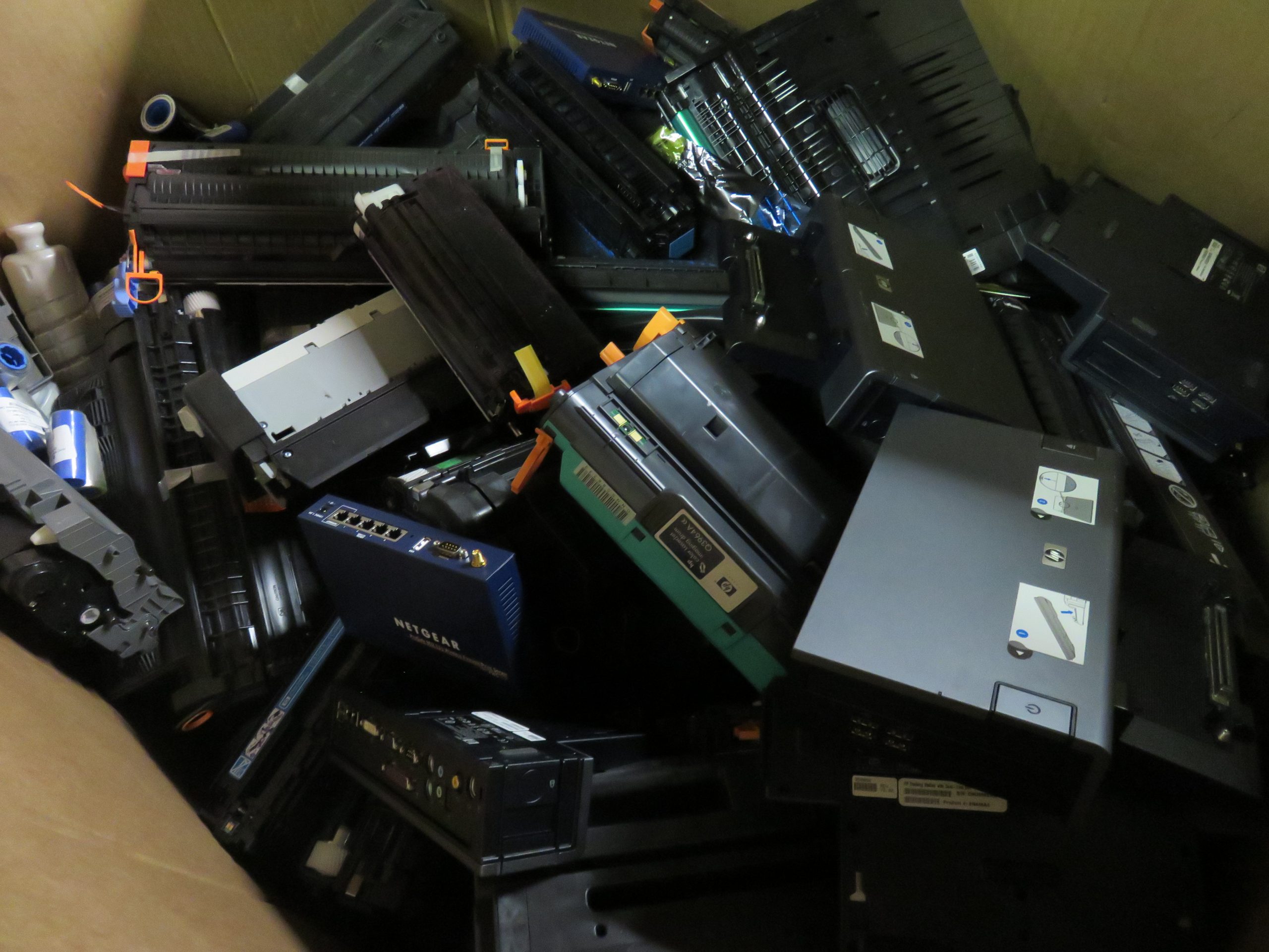 Pile of electronic components.